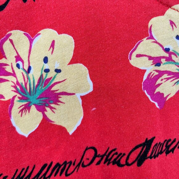 Vintage Liz Sport One size Petite 90s y2k Hawaiian print striped t-shirt red OS - Picture 2 of 8